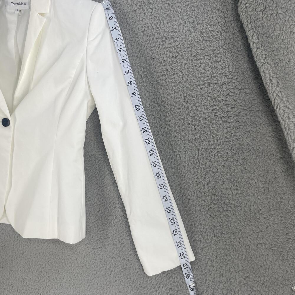 Calvin Klein Jacket Dress Set Womens 2 White Black Belted Sheath Blazer CS84016A - Picture 3 of 16